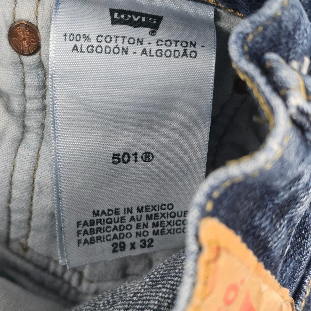 Levi's 501 Jeans fit W29 L30 Button Fly Straight Leg Medium‎ Wash Denim Classic